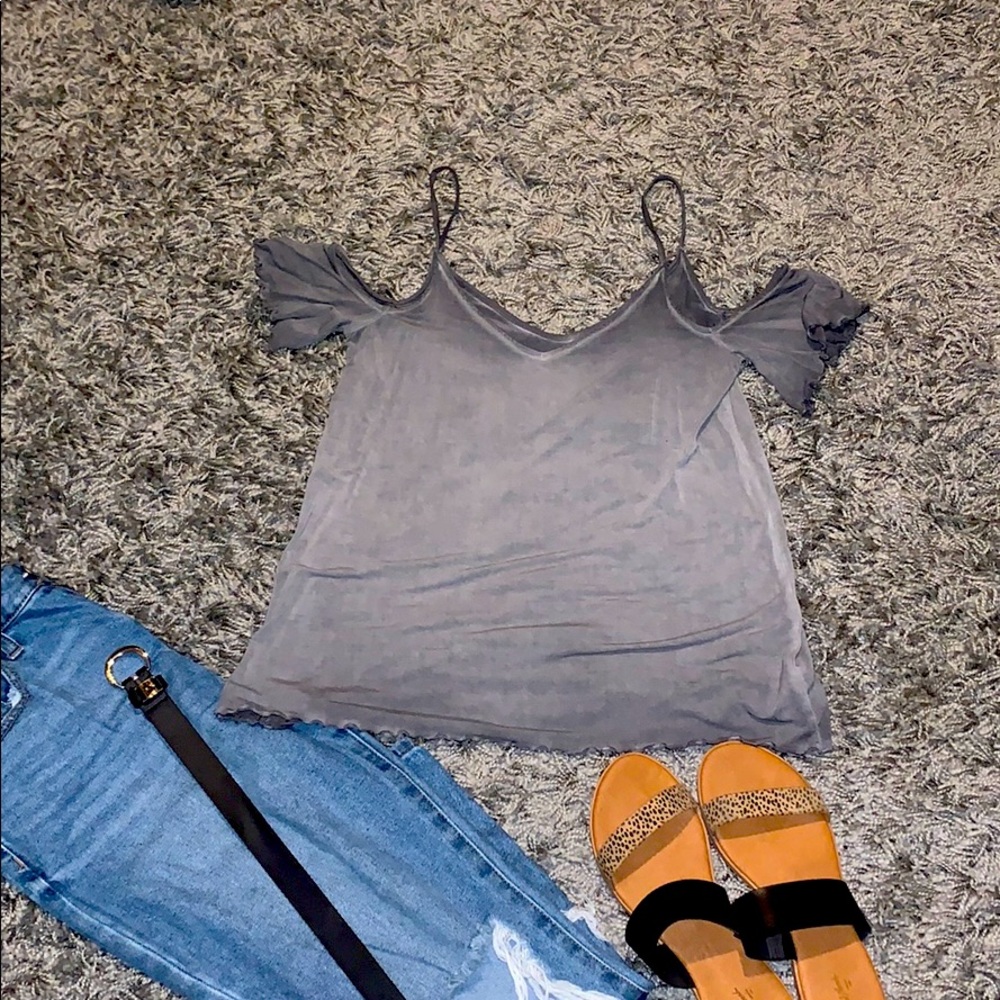 Washed gray tank top